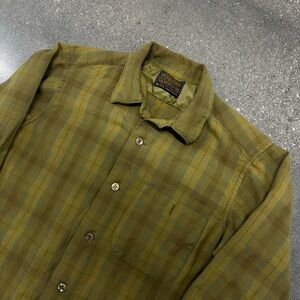 Sir Pendleton vintage 60s plaid green button up size medium